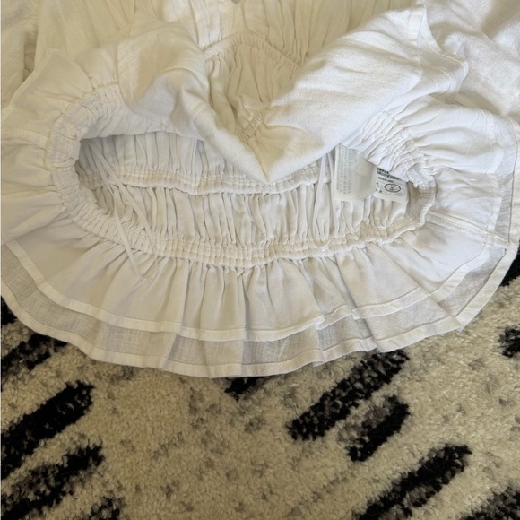 Abercrombie & Fitch Puff Sleeve Peplum Blouse White - Picture 4 of 6